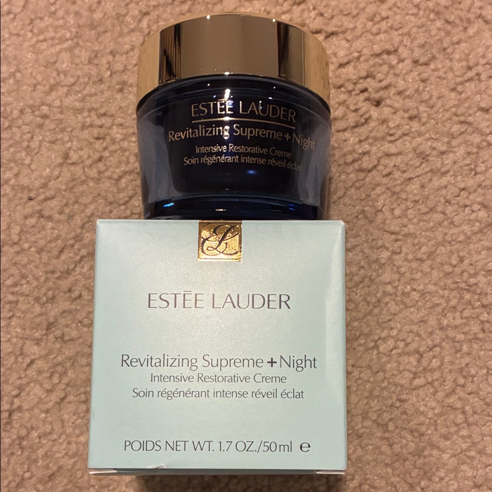 Estee Lauder Revitalizing Supreme+ Night Cream - Blue Jar with Gold Lid